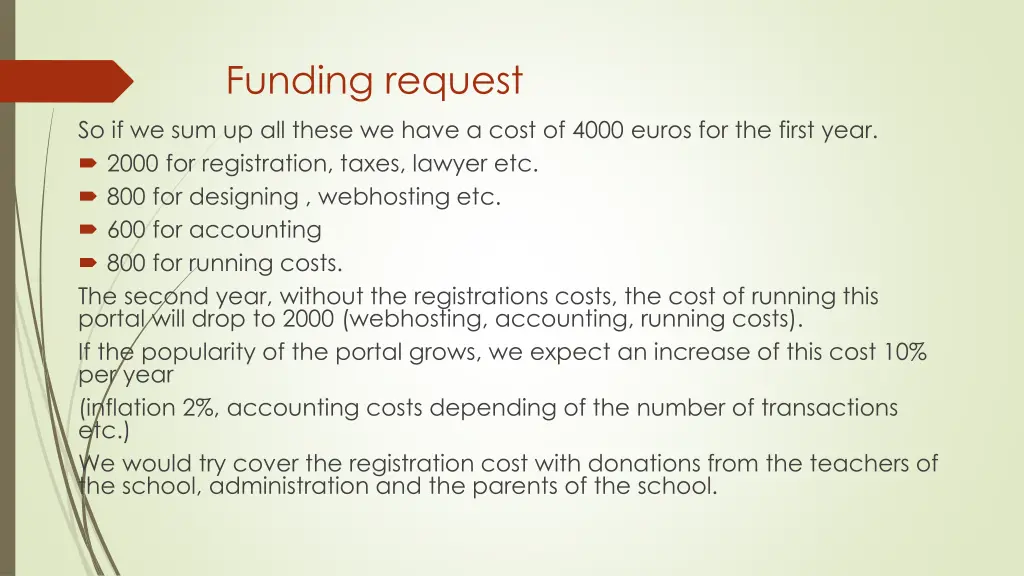 funding request 1