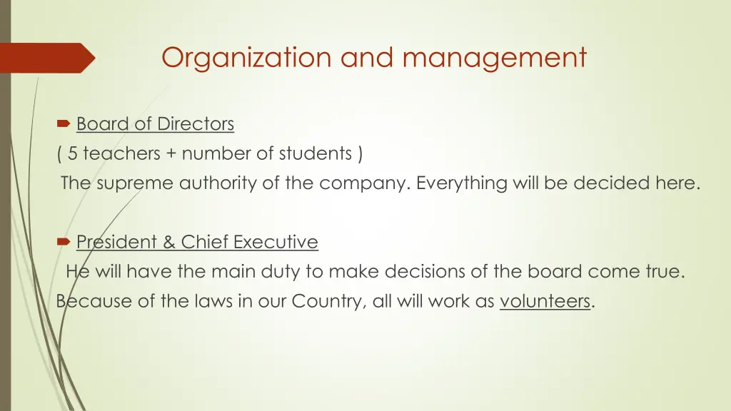 organization and management