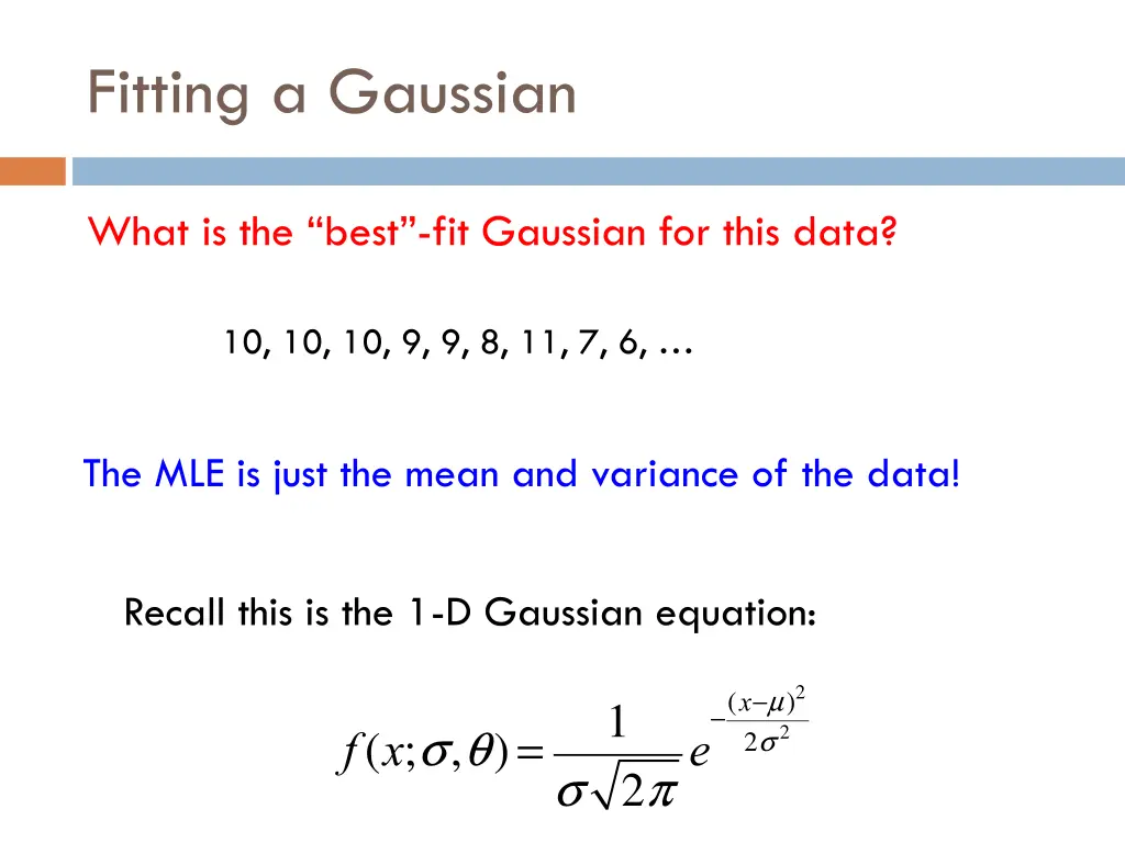 fitting a gaussian 1