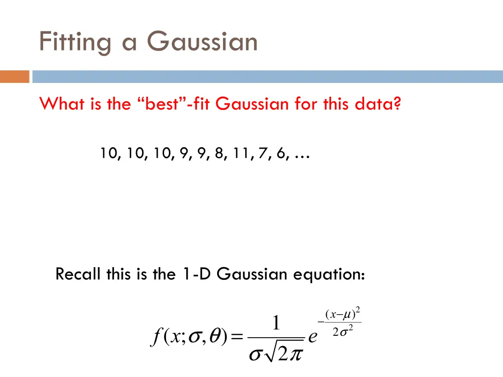 fitting a gaussian