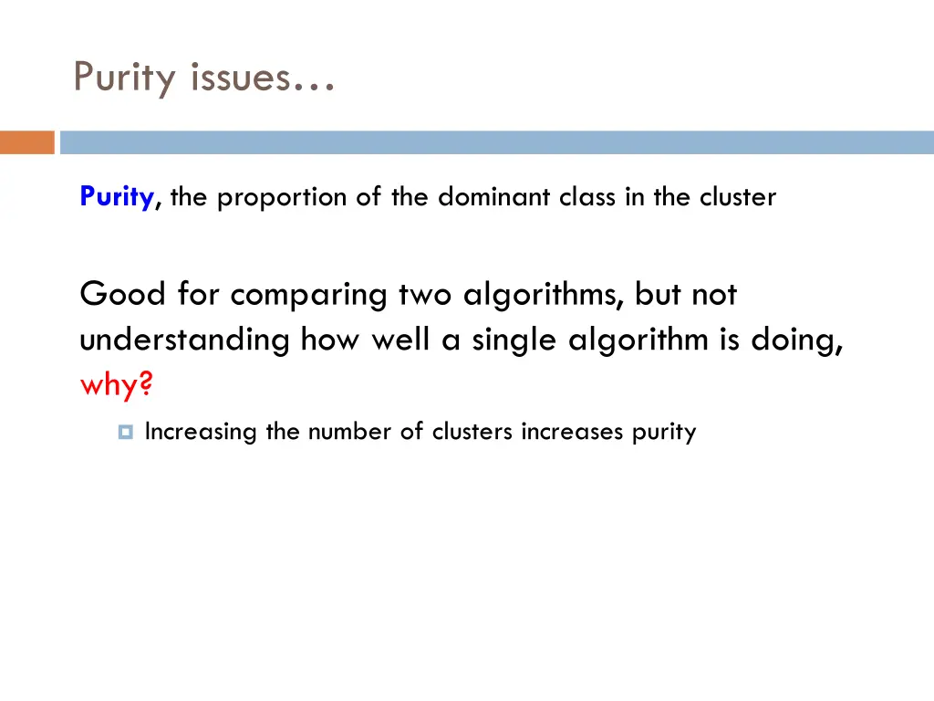 purity issues