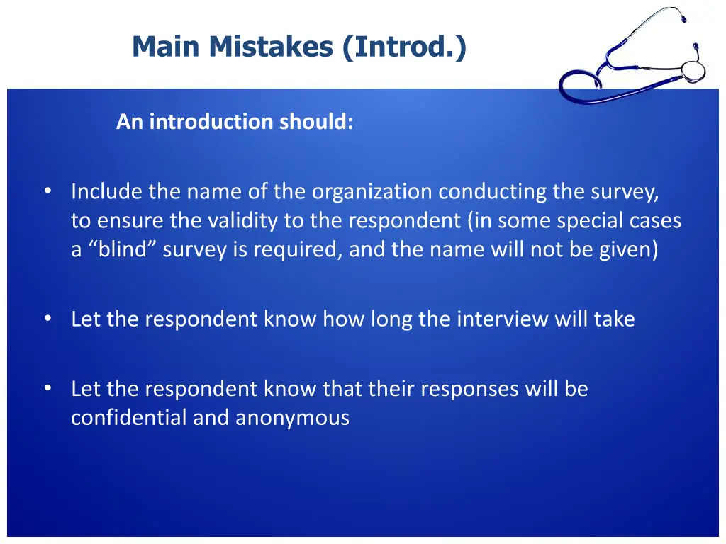 main mistakes introd