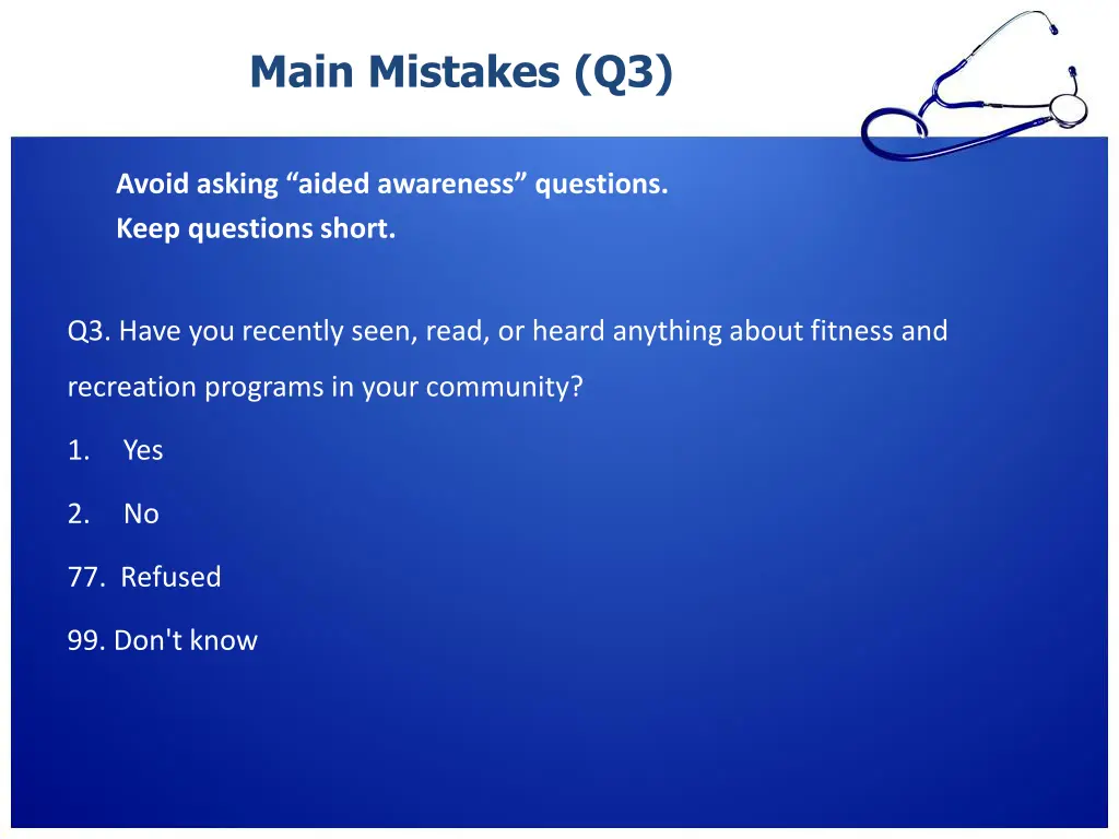 main mistakes q3