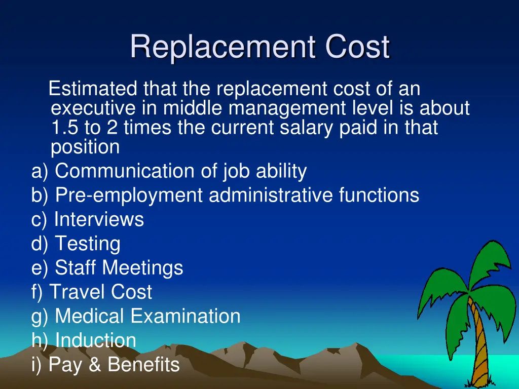 replacement cost