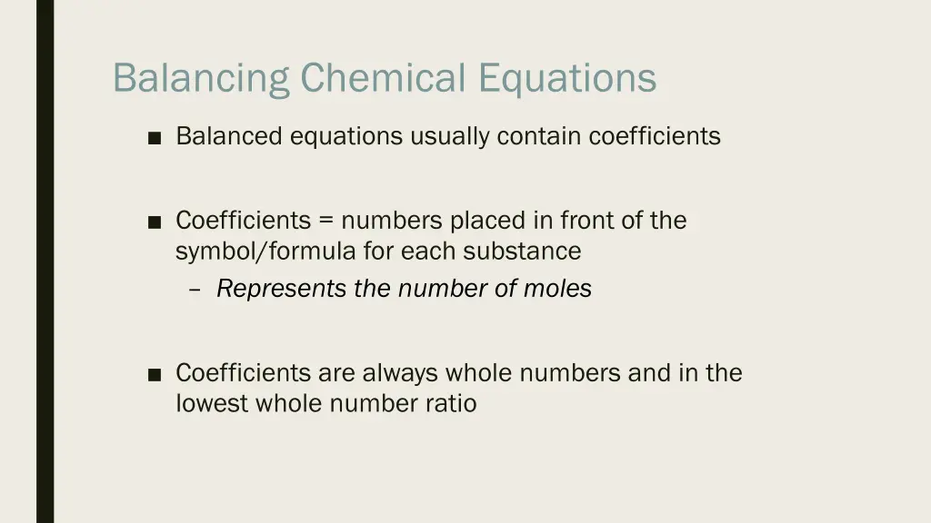 balancing chemical equations