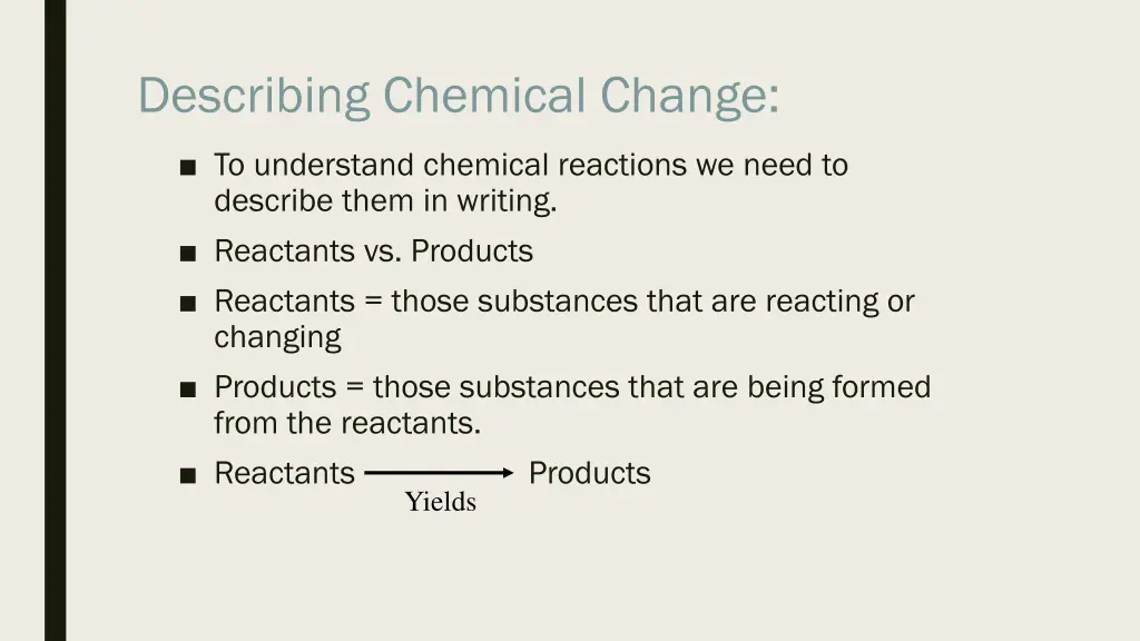 describing chemical change
