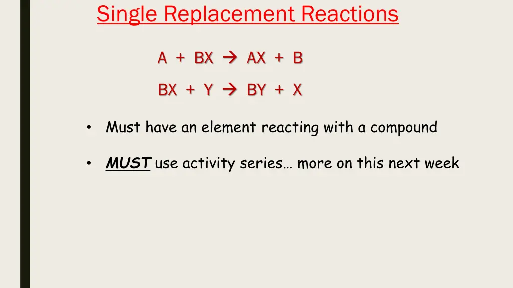 single replacement reactions