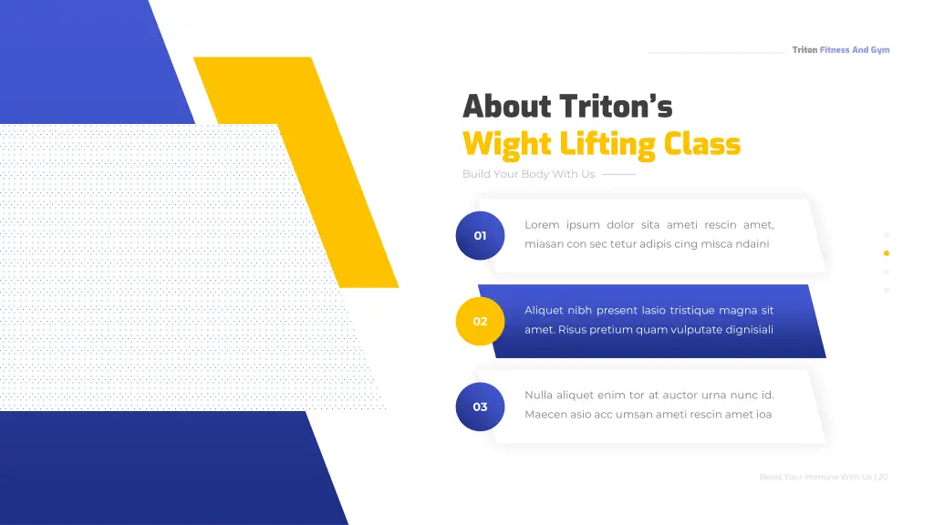 about triton s wight lifting class