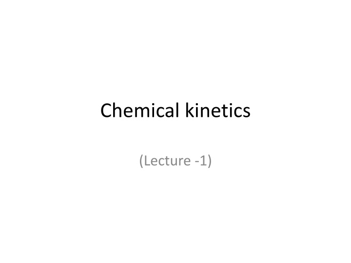 chemical kinetics