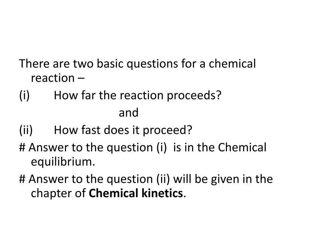 there are two basic questions for a chemical