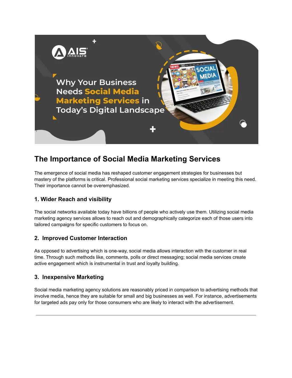 the importance of social media marketing services