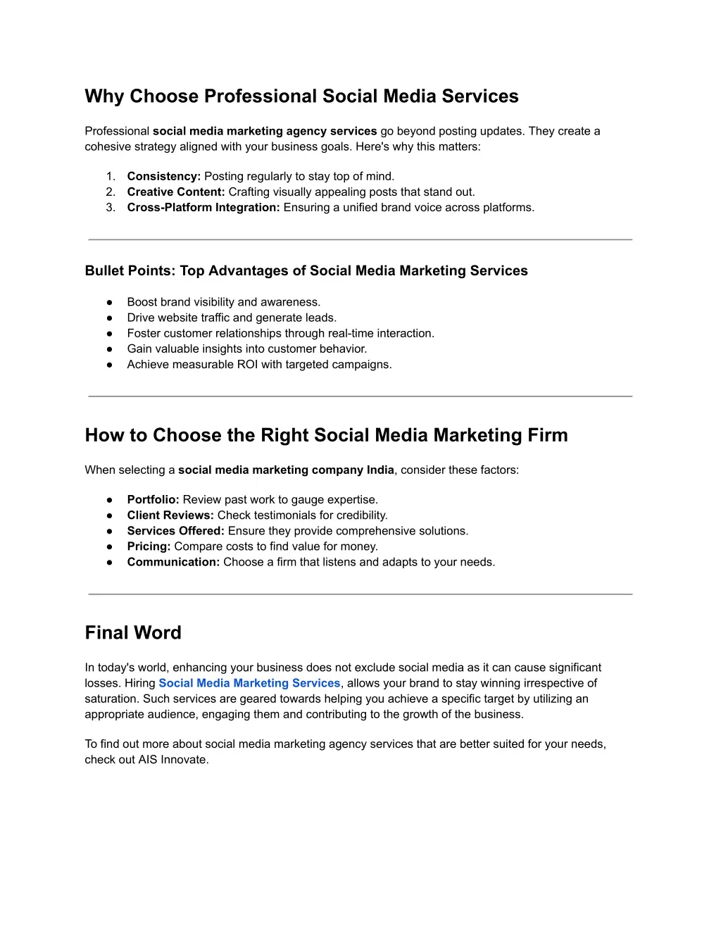 why choose professional social media services