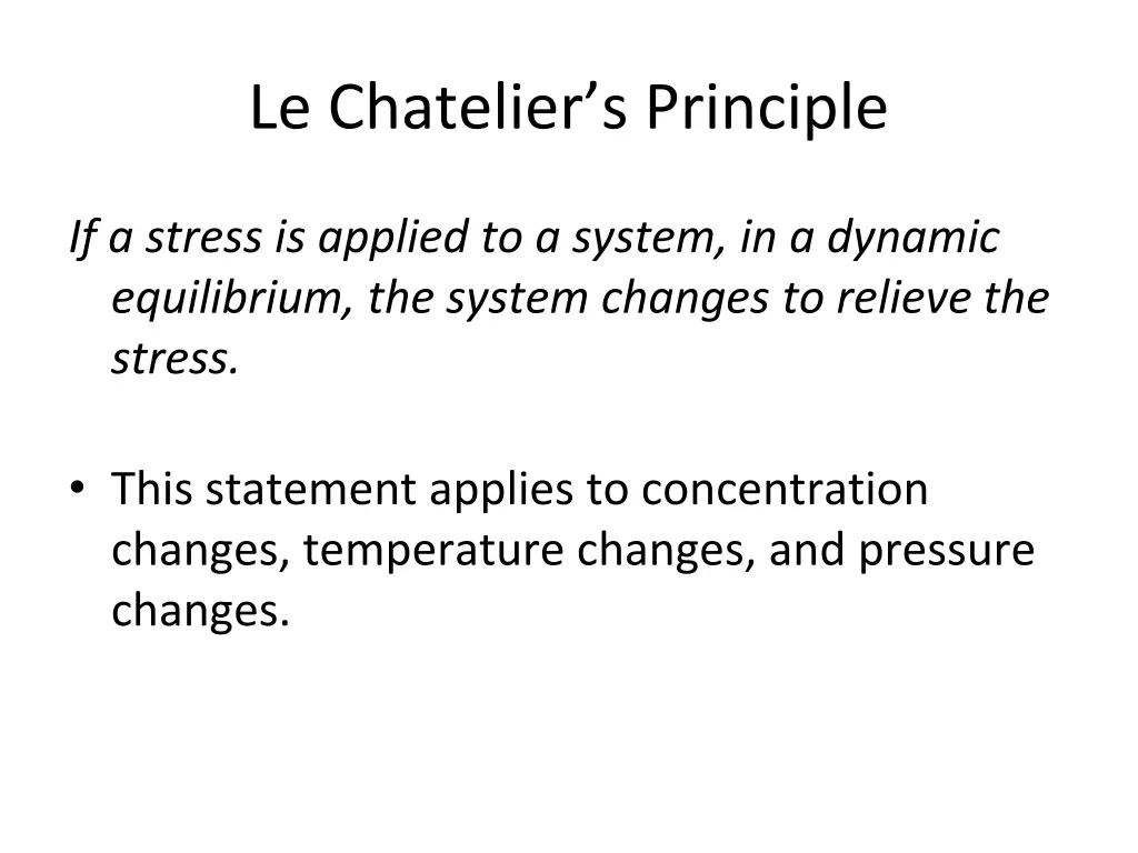 le chatelier s principle