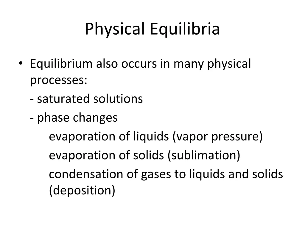 physical equilibria