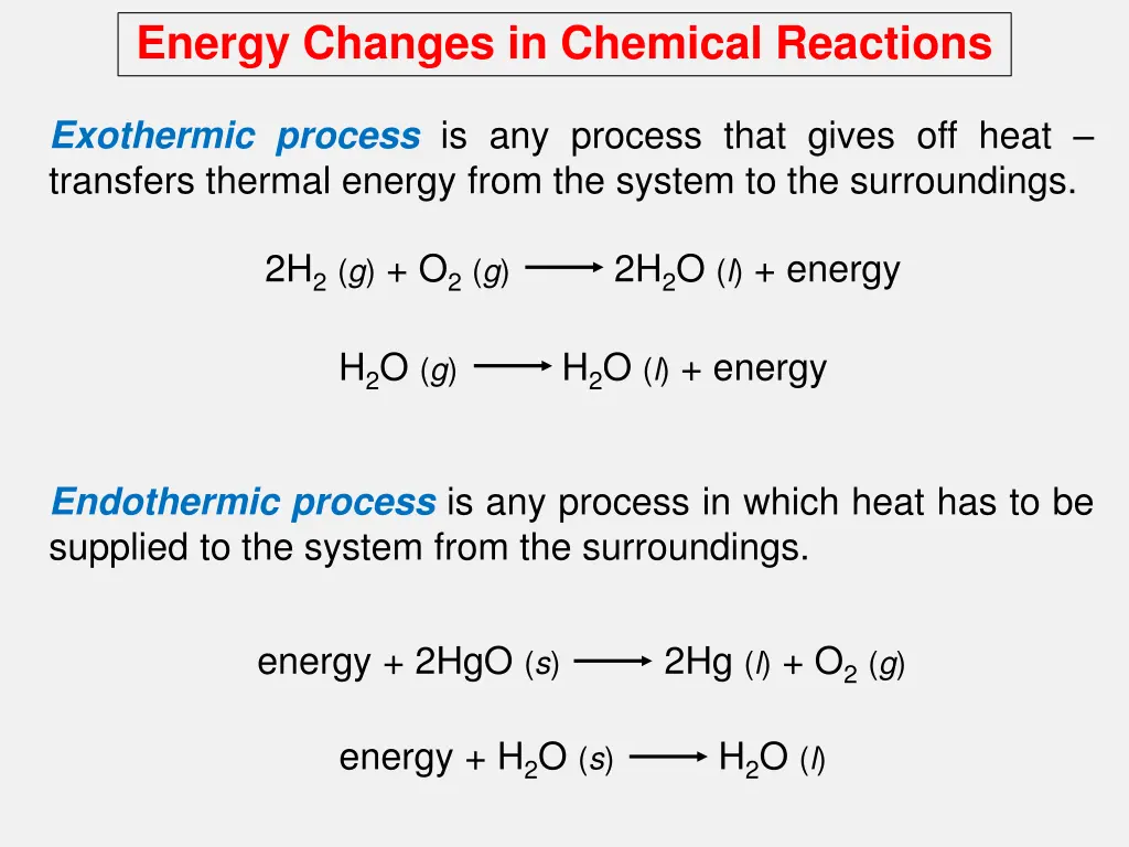 energy changes in chemical reactions 1