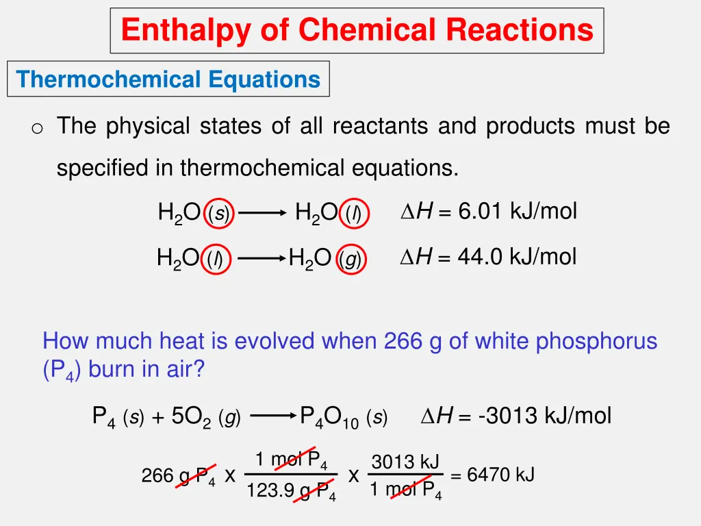 enthalpy of chemical reactions 6