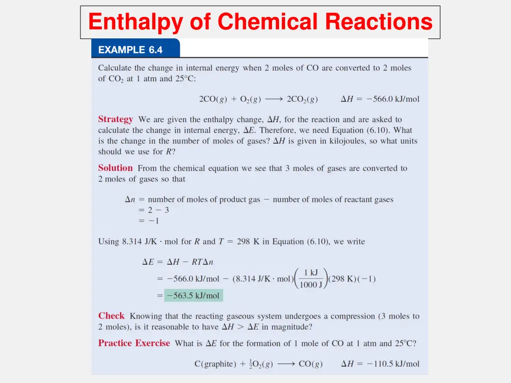 enthalpy of chemical reactions 8