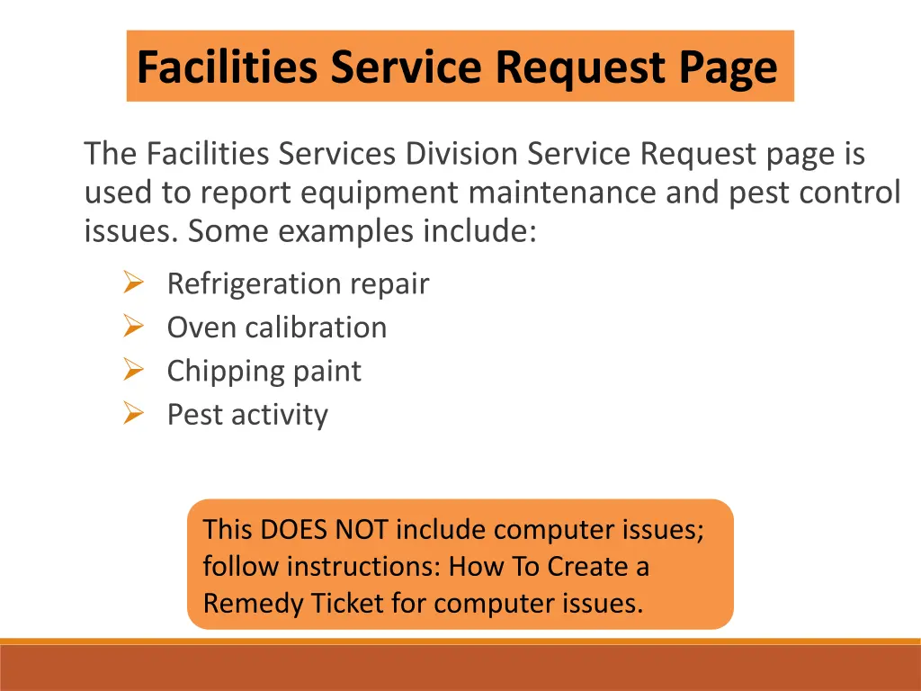 facilities service request page