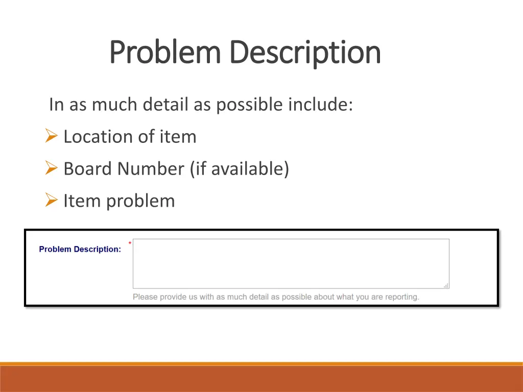 problem description problem description