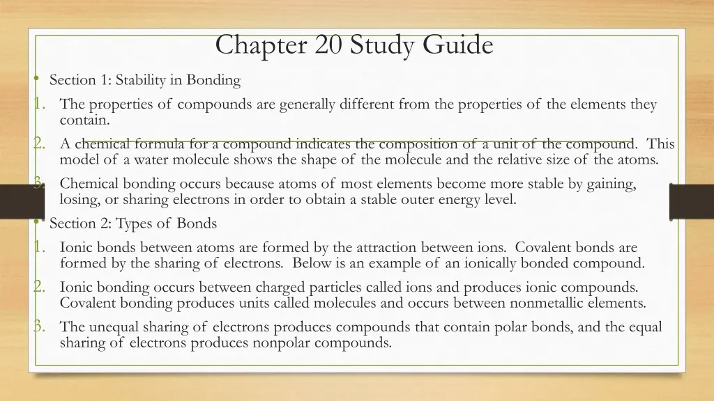 chapter 20 study guide