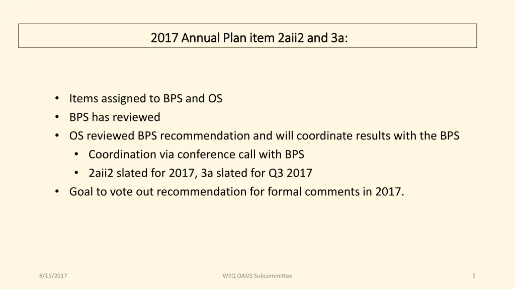 2017 annual plan item 2aii2 and 3a 2017 annual