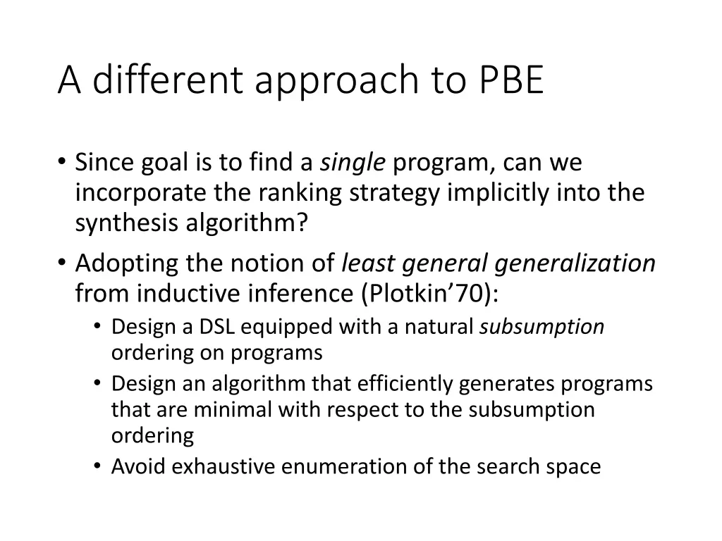 a different approach to pbe