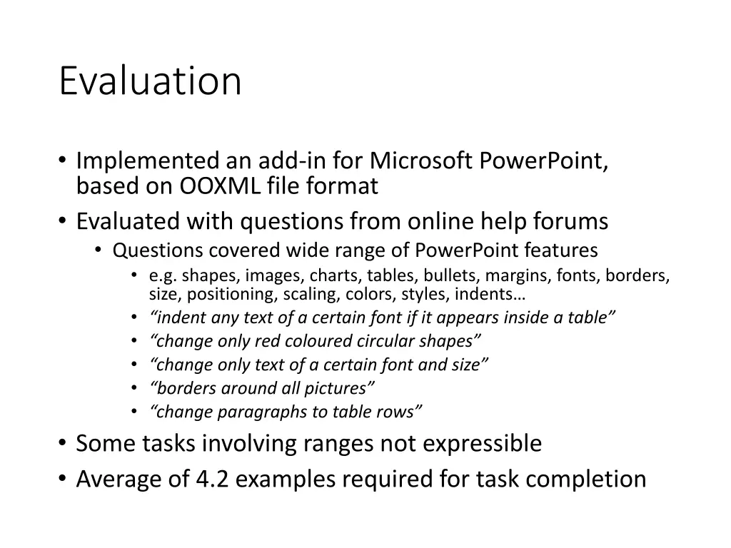 evaluation