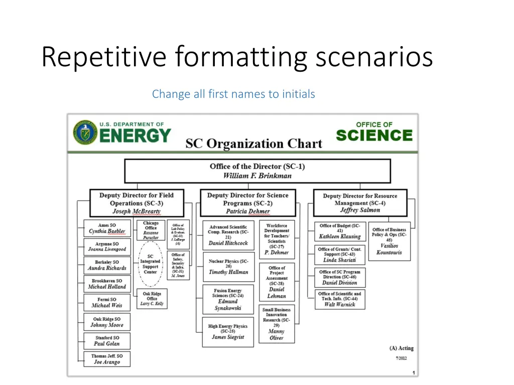 repetitive formatting scenarios 2