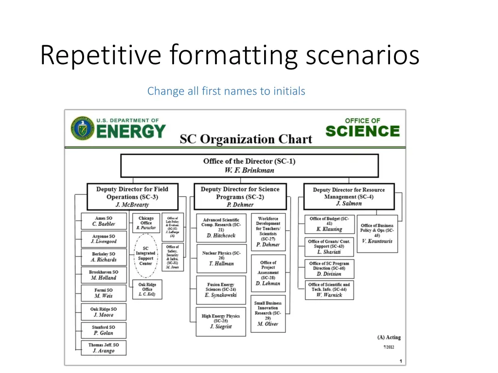 repetitive formatting scenarios 3
