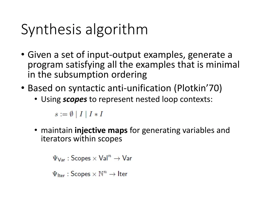 synthesis algorithm