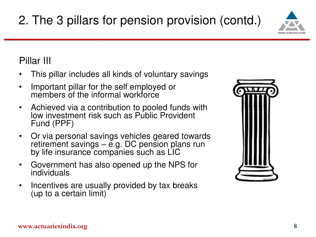 2 the 3 pillars for pension provision contd 1