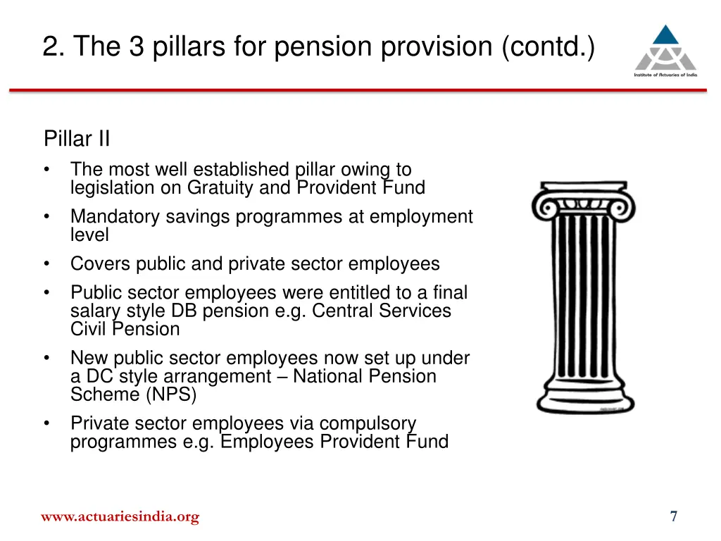 2 the 3 pillars for pension provision contd