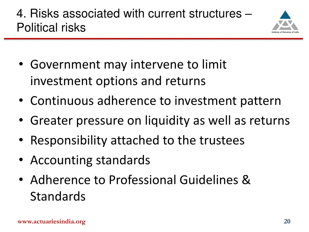 4 risks associated with current structures 4