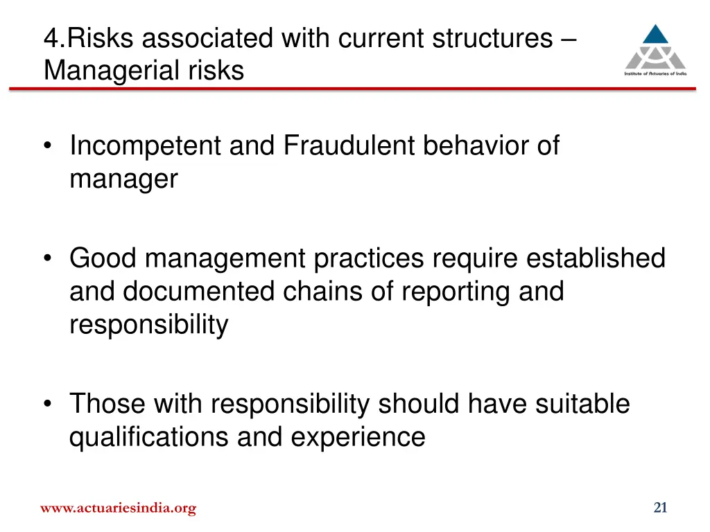4 risks associated with current structures 5