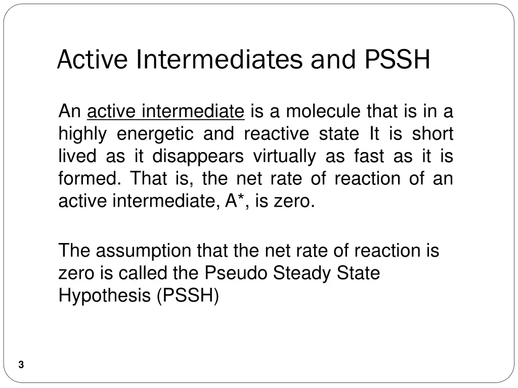 active intermediates and pssh