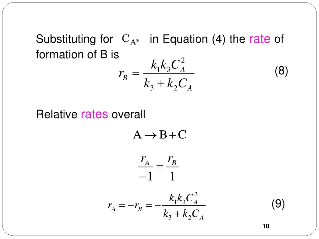 in equation 4 the rate of