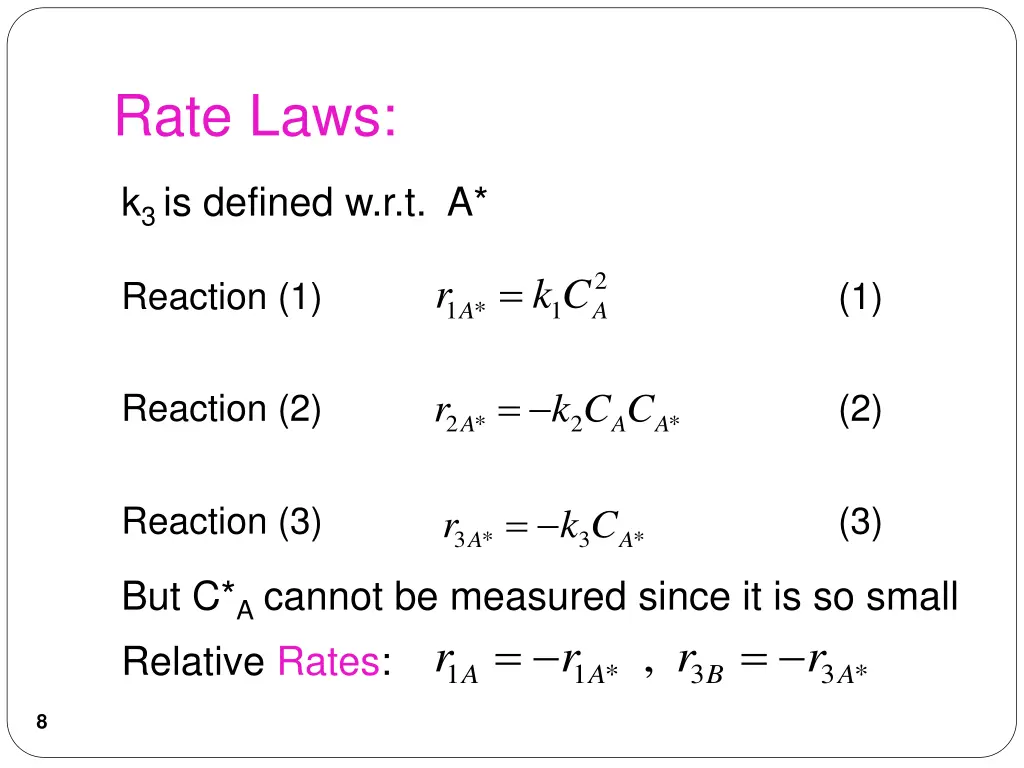 rate laws