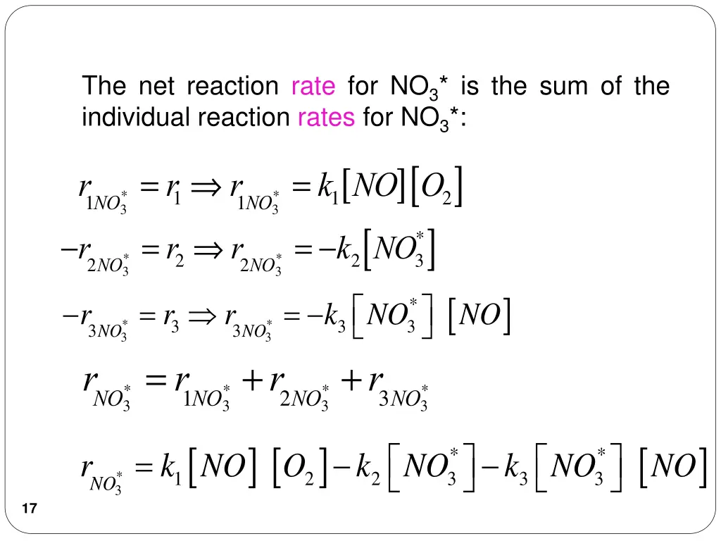 the net reaction rate