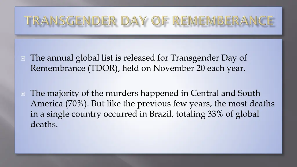 the annual global list is released