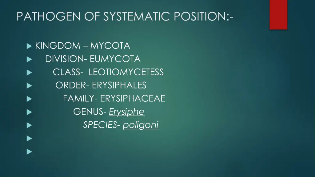 pathogen of systematic position