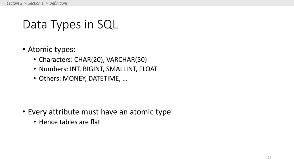 lecture 2 section 1 definitions lecture 2 section 5