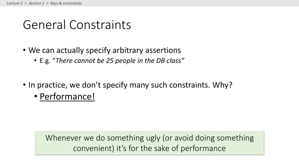 lecture 2 section 1 keys constraints lecture 2