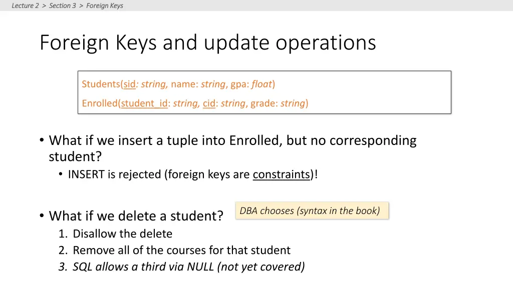 lecture 2 section 3 foreign keys lecture 2