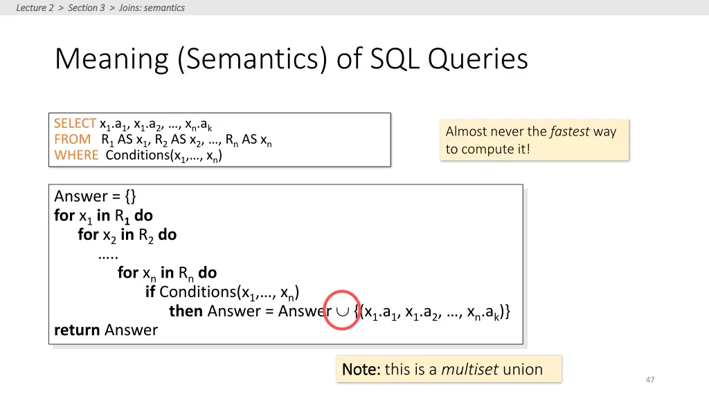 lecture 2 section 3 joins semantics lecture 2