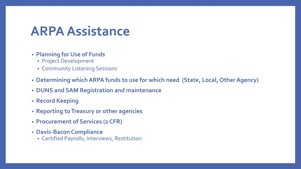 arpa assistance