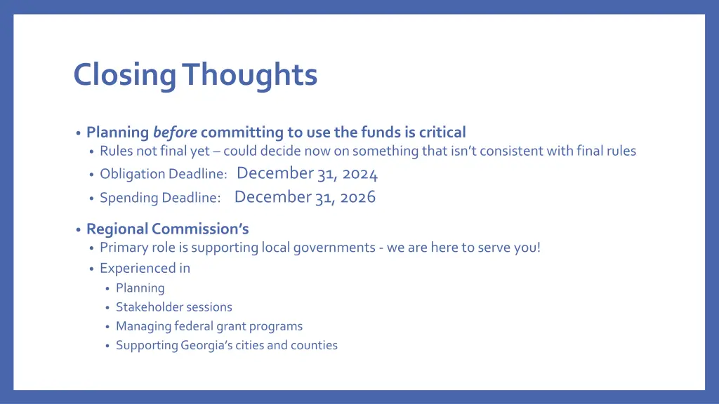 closing thoughts