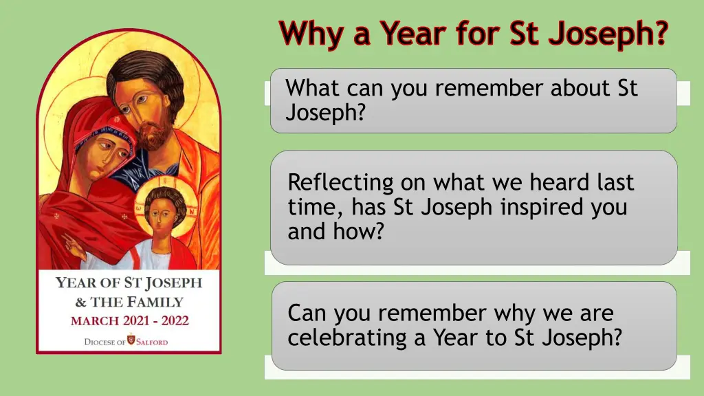 why a year for st joseph