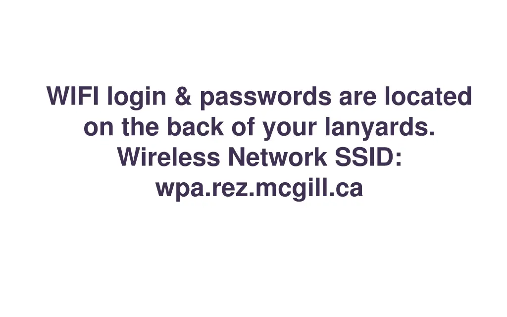 wifi login passwords are located on the back