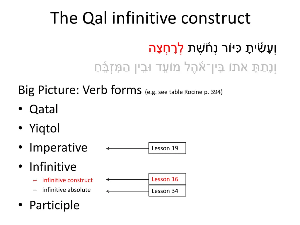 the qal infinitive construct 1