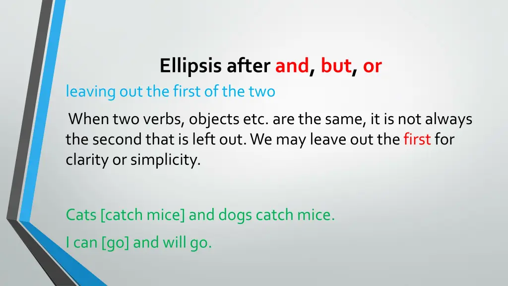 ellipsis after and but or leaving out the first